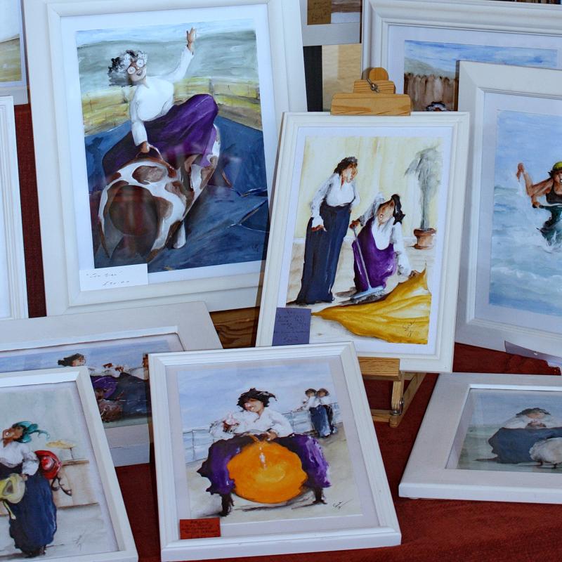 Sue's Lady Paintings Bideford Pannier Market Stall paintings for sale 2