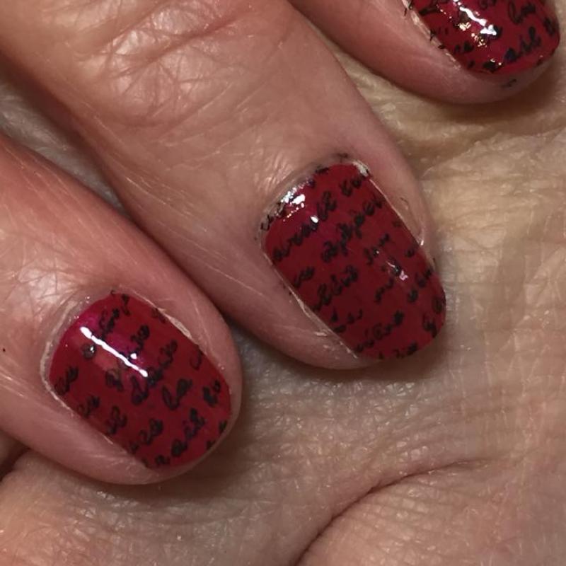 Raphael Nails red with text