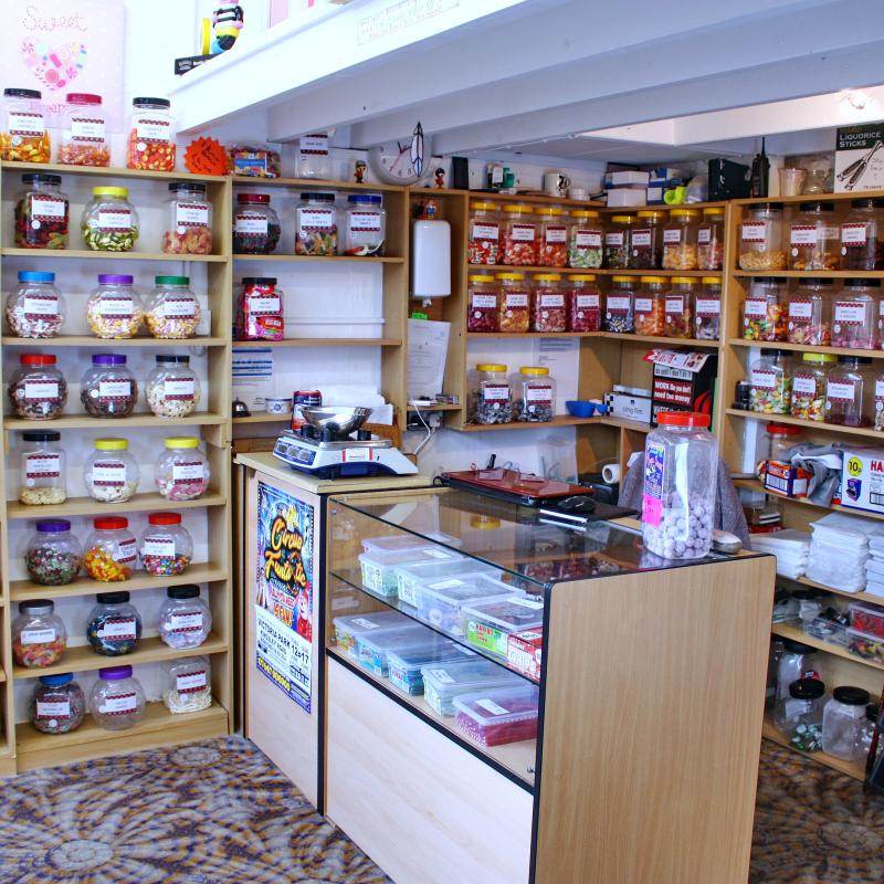 Minxy's sweets shop interior bideford pannier market